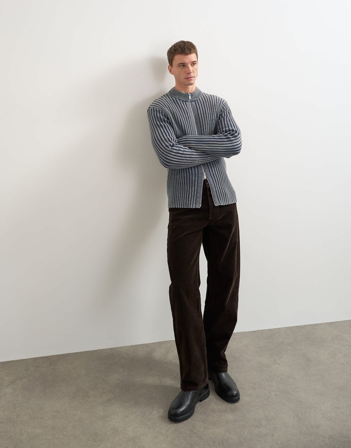 Topman straight fit jeans with coated velour finish in brown