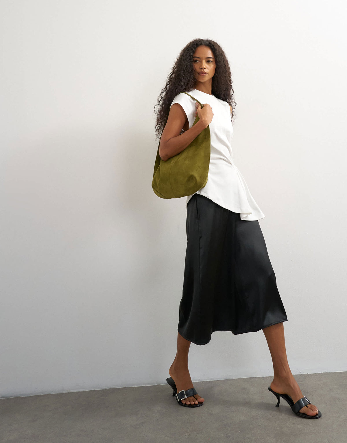 Topshop satin culotte in black