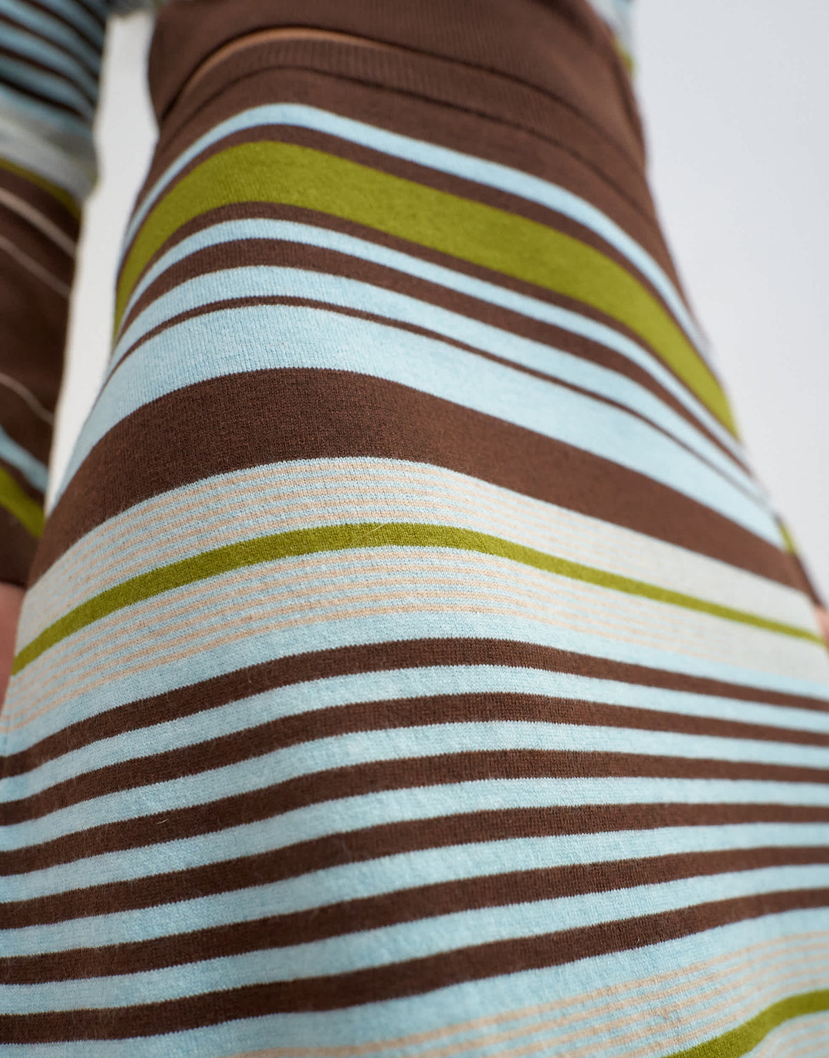 Topshop knitted co-ord striped full hem maxi skirt in burgundy multi
