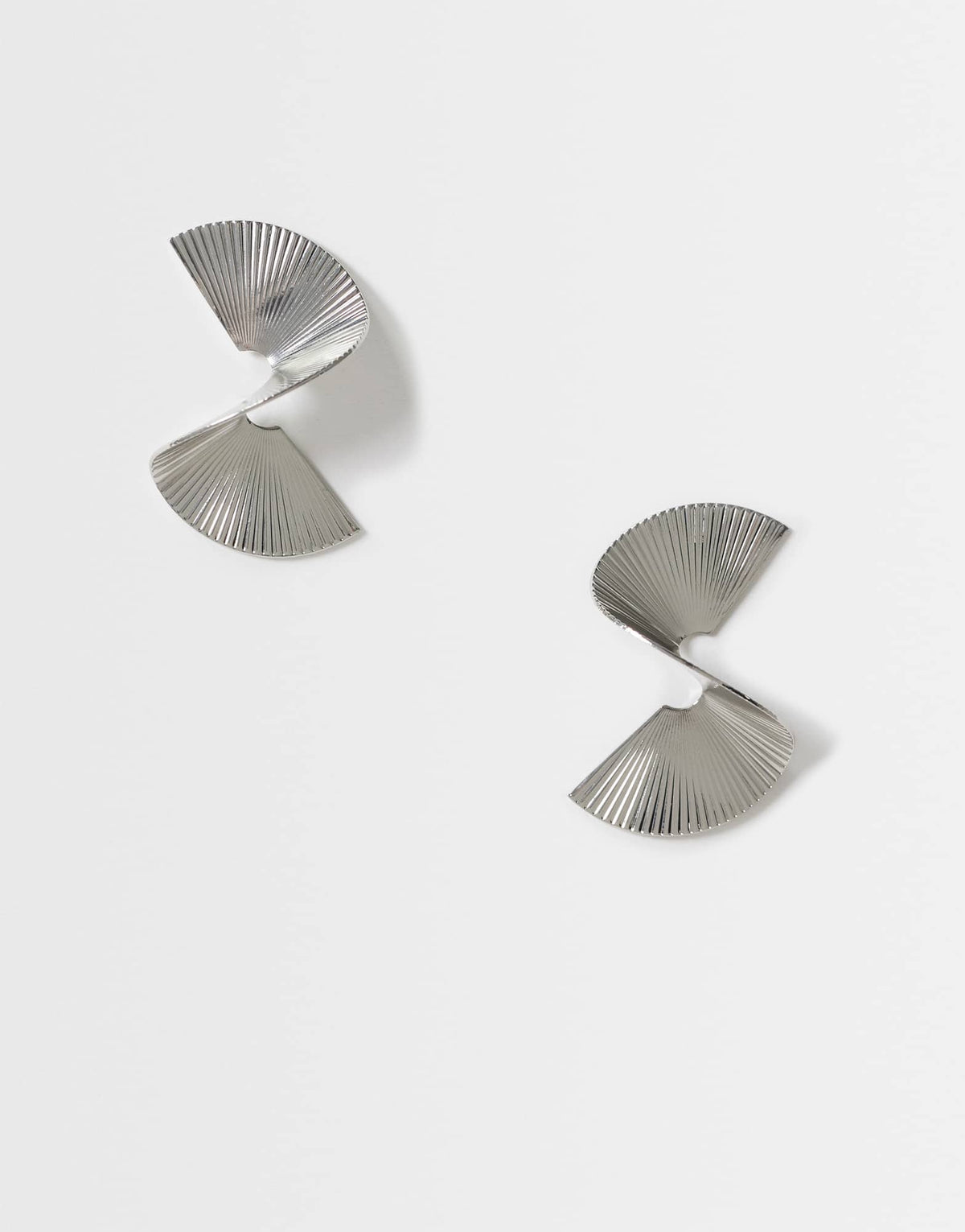 Topshop Fergy folded detail earring in silver