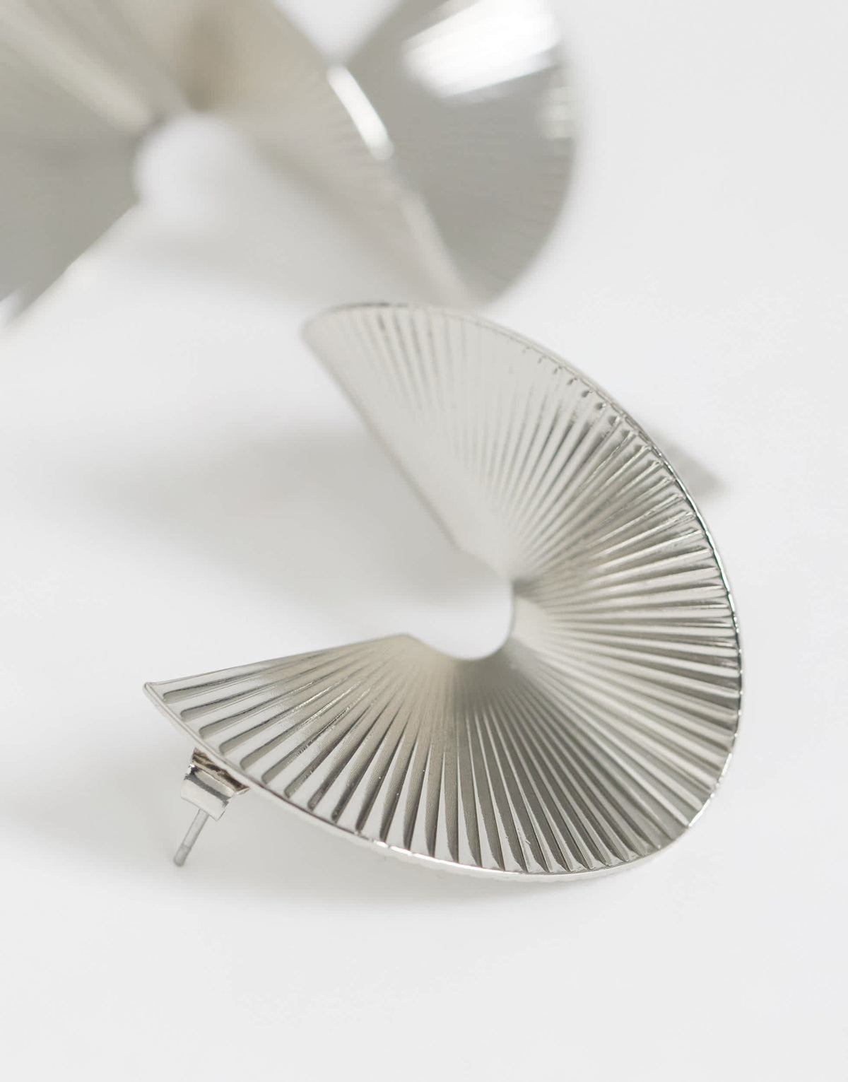 Topshop Fergy folded detail earring in silver