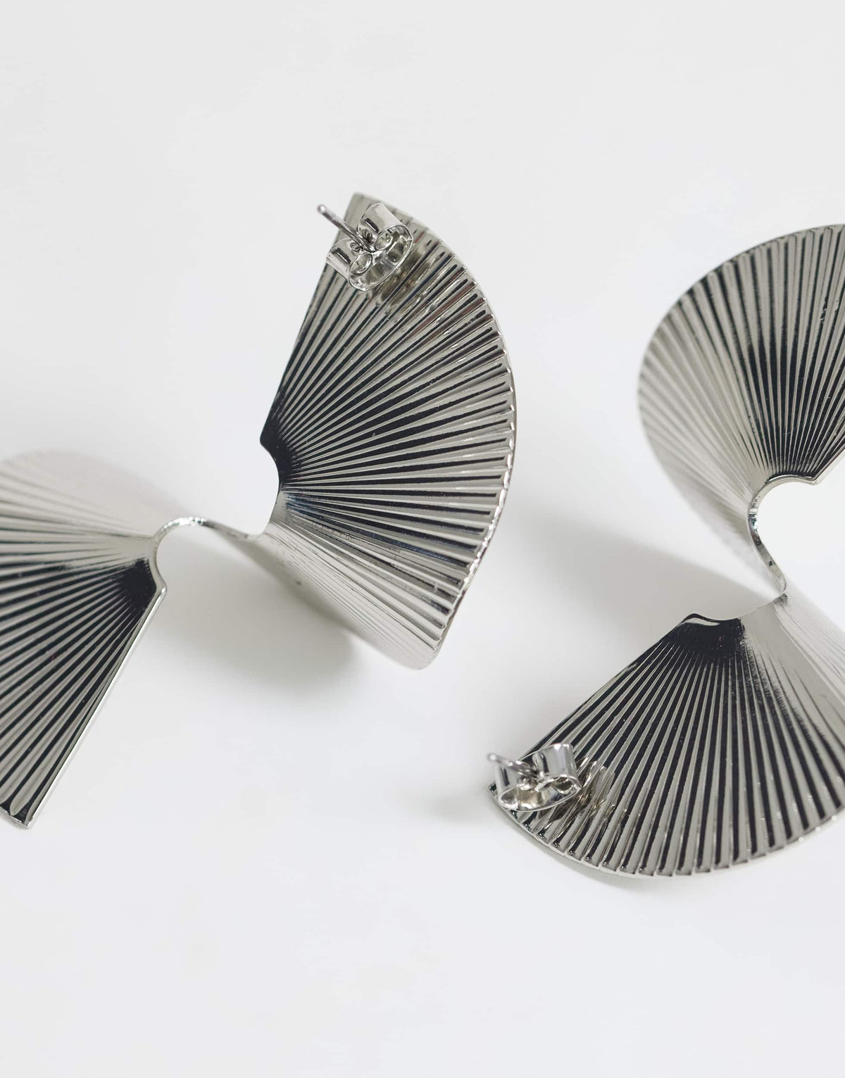 Topshop Fergy folded detail earring in silver