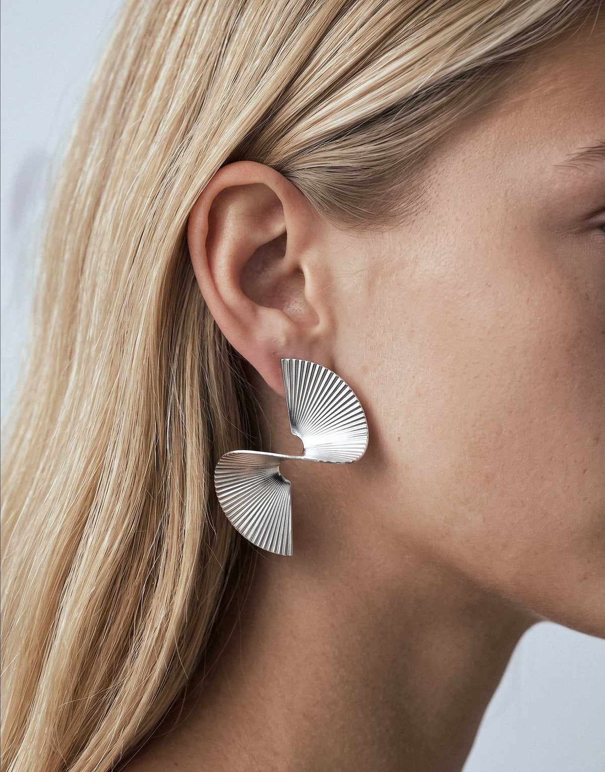 Topshop Fergy folded detail earring in silver