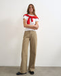 Topshop waistbandless jean in beige
