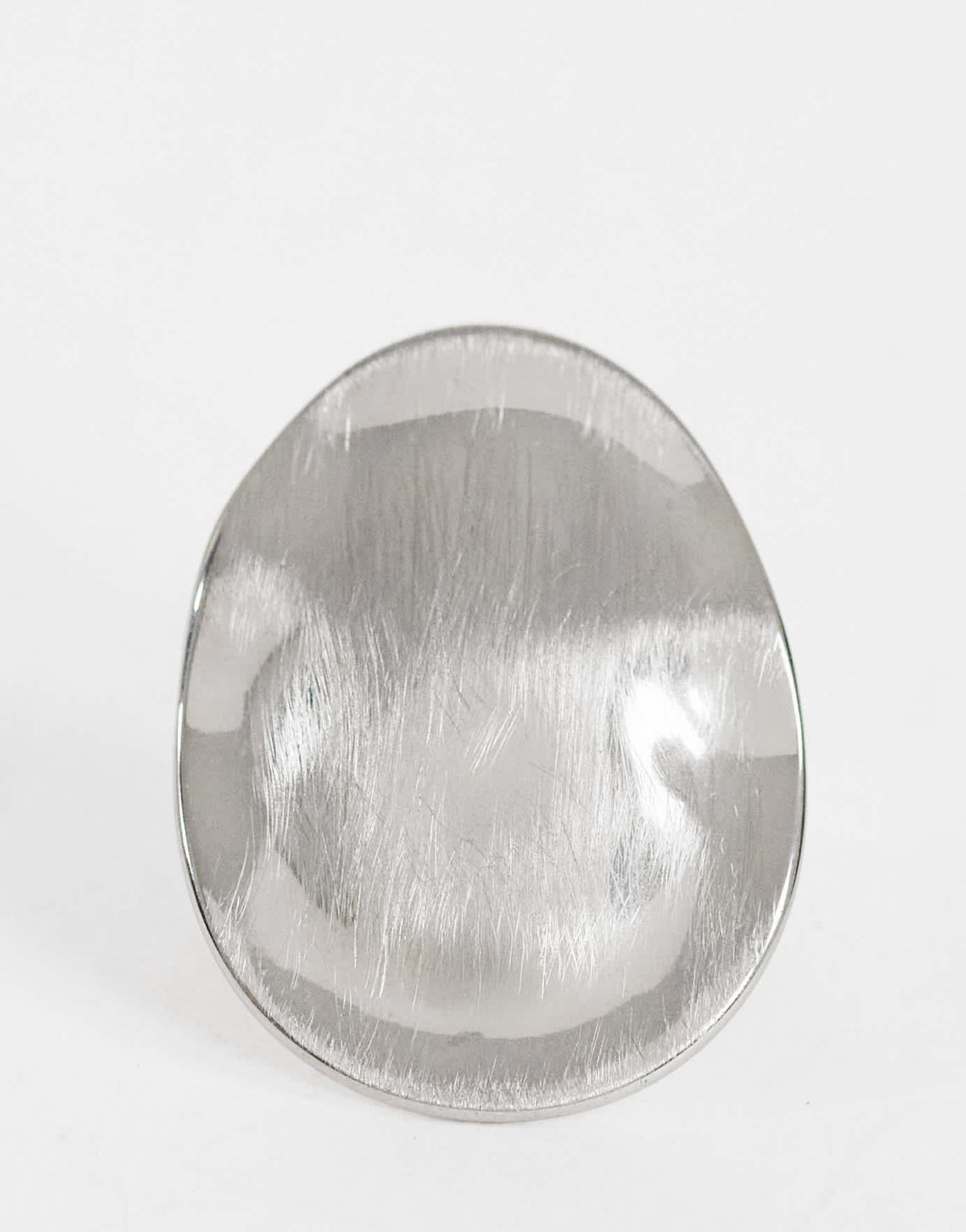 Topshop Romeo waterproof stainless steel disk ring in silver brushed
