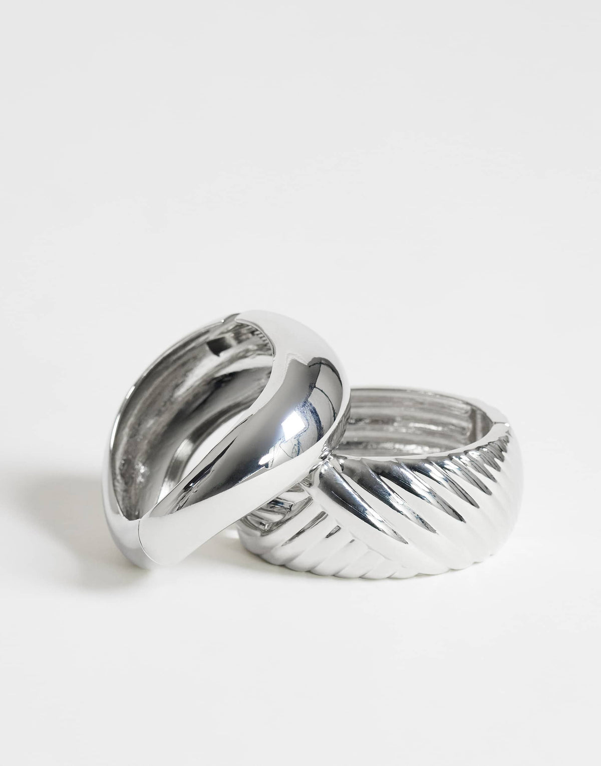 Topshop Brooklyn 2pk bangles in silver