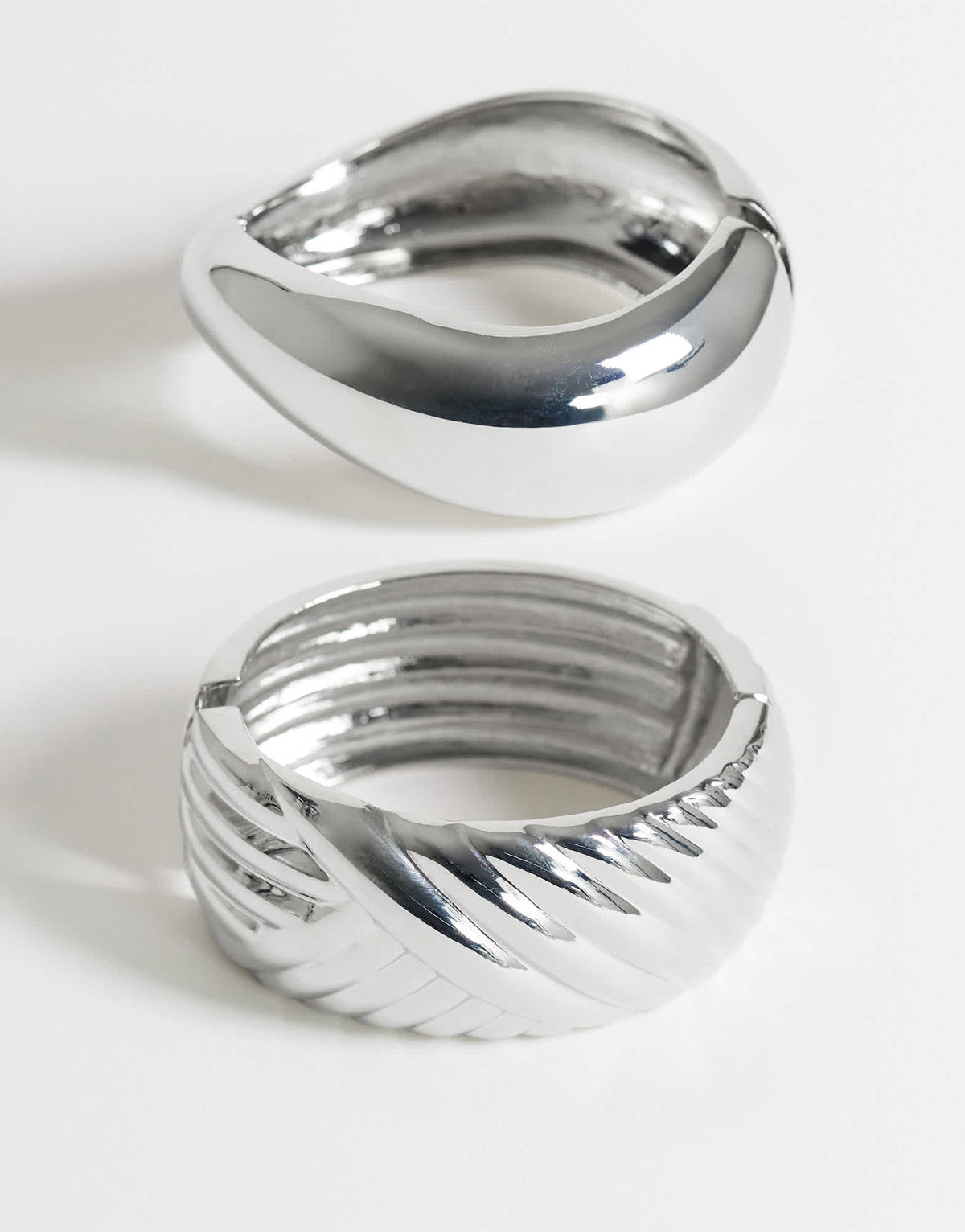Topshop Brooklyn 2pk bangles in silver