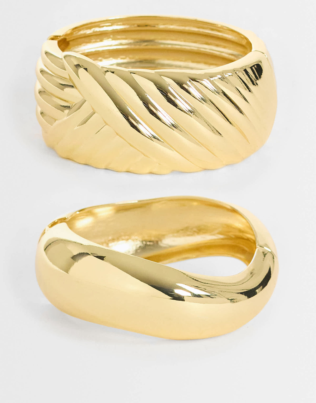 Topshop Brooklyn 2pk bangles in gold