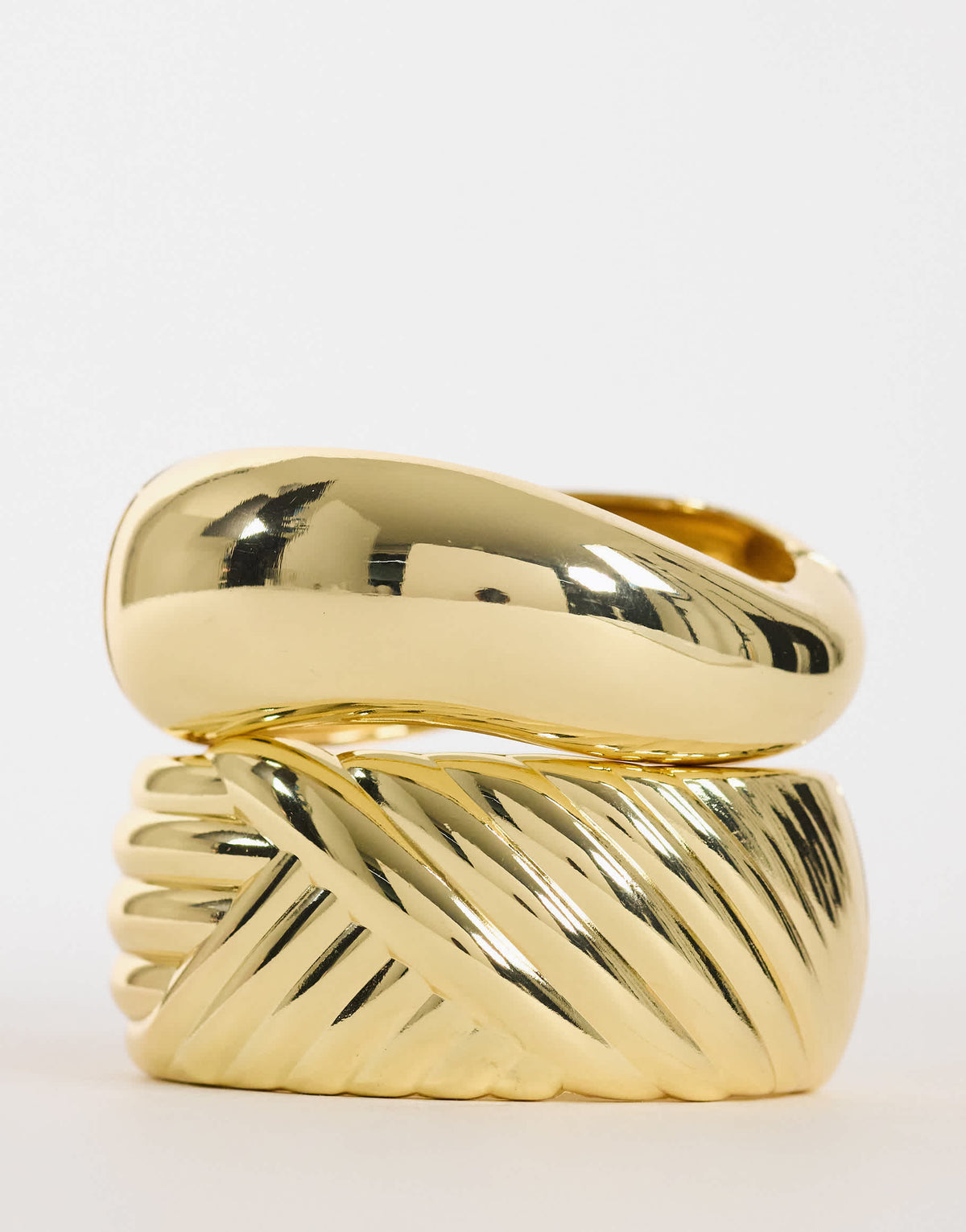 Topshop Brooklyn 2pk bangles in gold