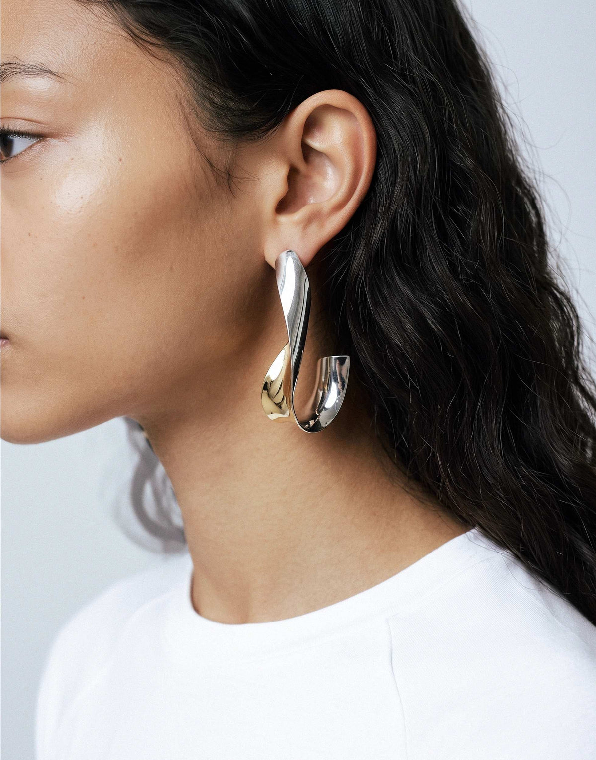 Topshop Freyja twisted earring in gold and silver