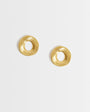 Topshop Francis waterproof stainless steel round earrings in gold brushed