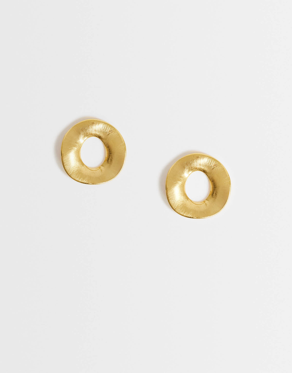 Topshop Francis waterproof stainless steel round earrings in gold brushed