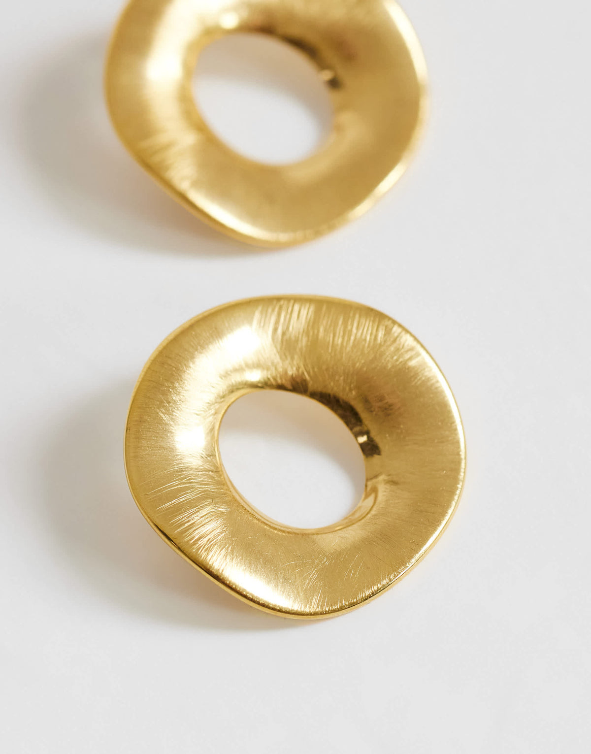 Topshop Francis waterproof stainless steel round earrings in gold brushed