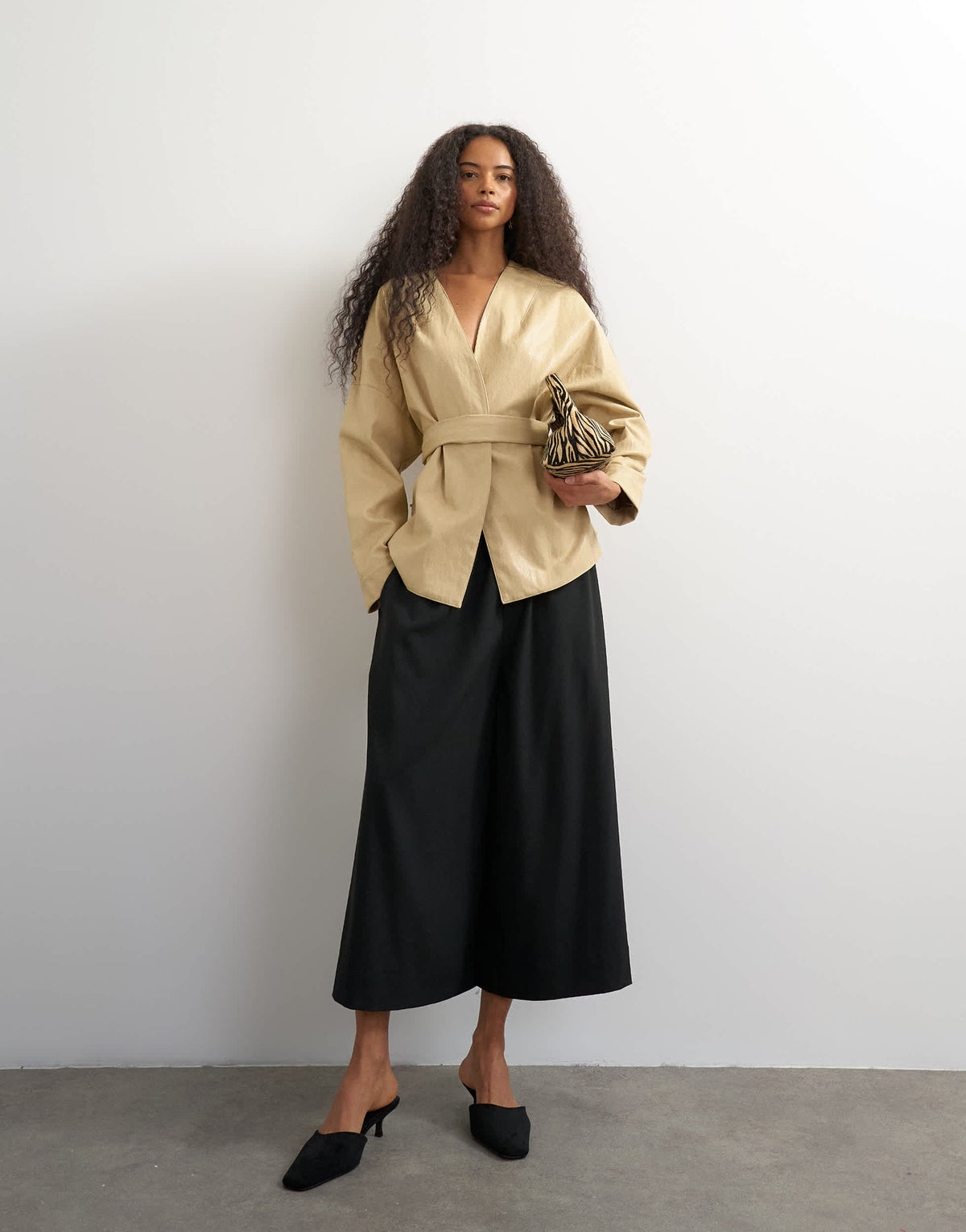 Topshop tailored A line culotte in black