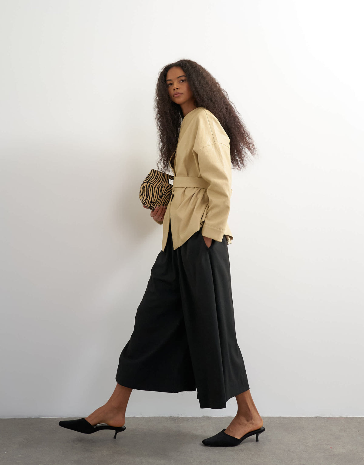 Topshop tailored A line culotte in black