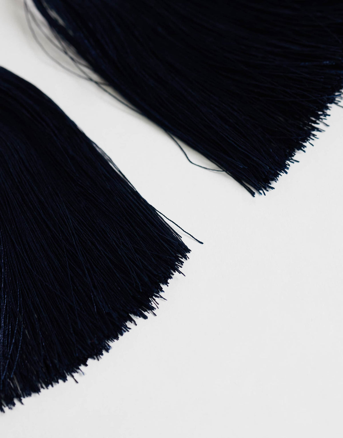 Topshop Franklin hoop tassel earrings in navy
