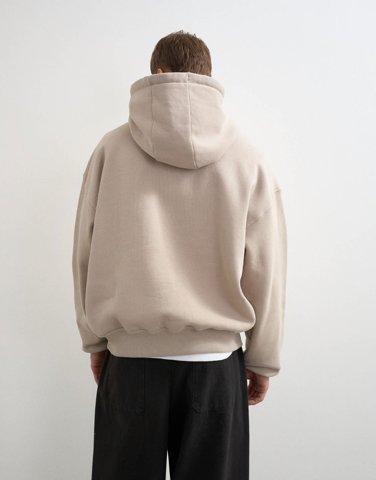 Topman boxy fit distressed hoodie in washed stone