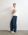 Topman rigid barrel fit jean in ink wash blue
