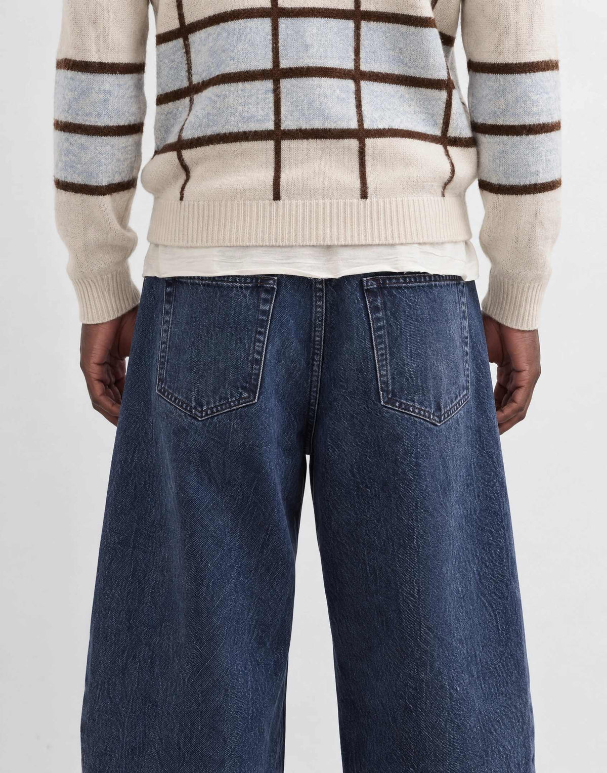 Topman rigid barrel fit jean in ink wash blue