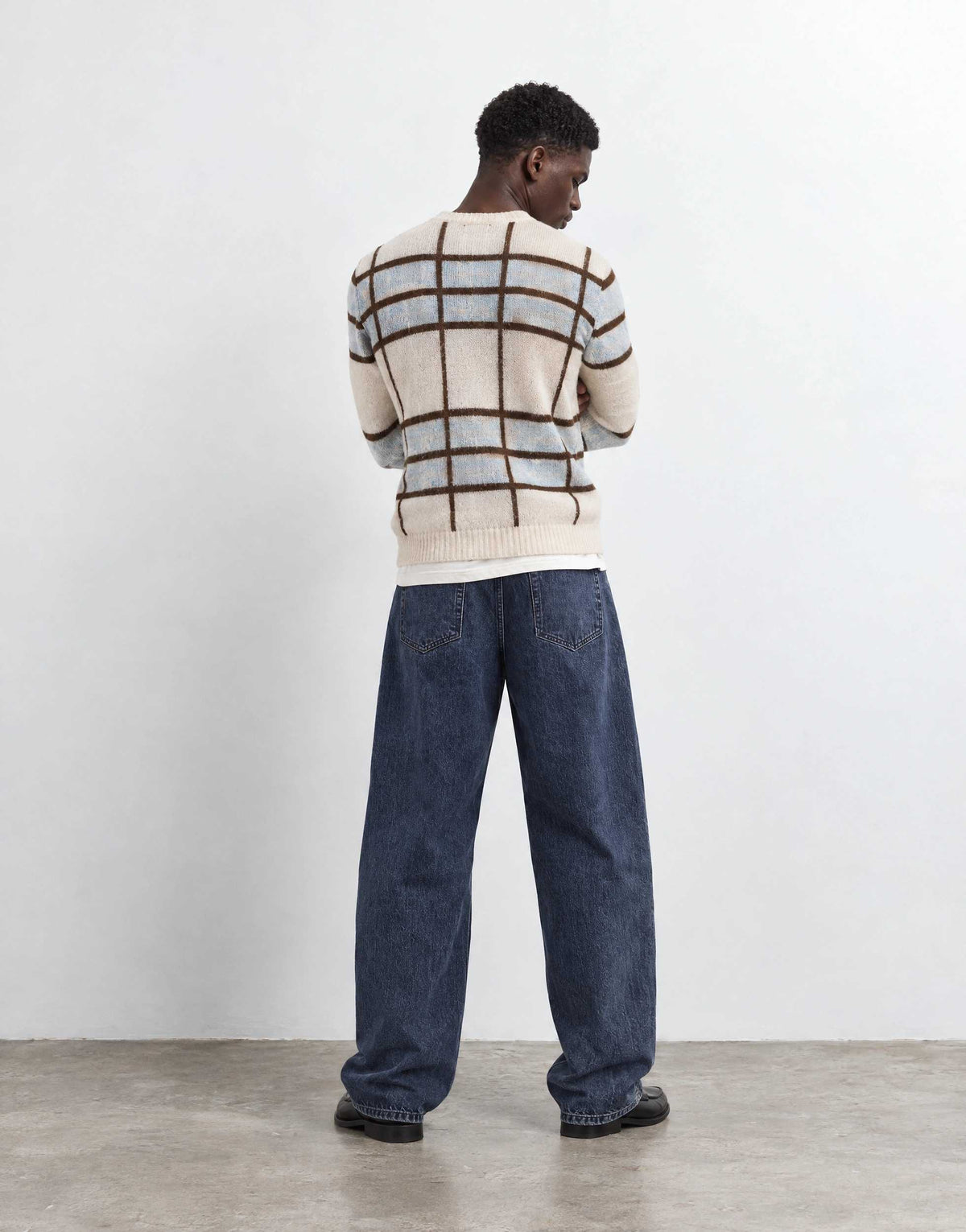 Topman rigid barrel fit jean in ink wash blue