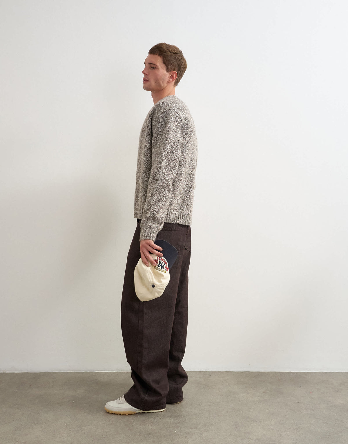 Topman rigid baggy fit jean in raw brown