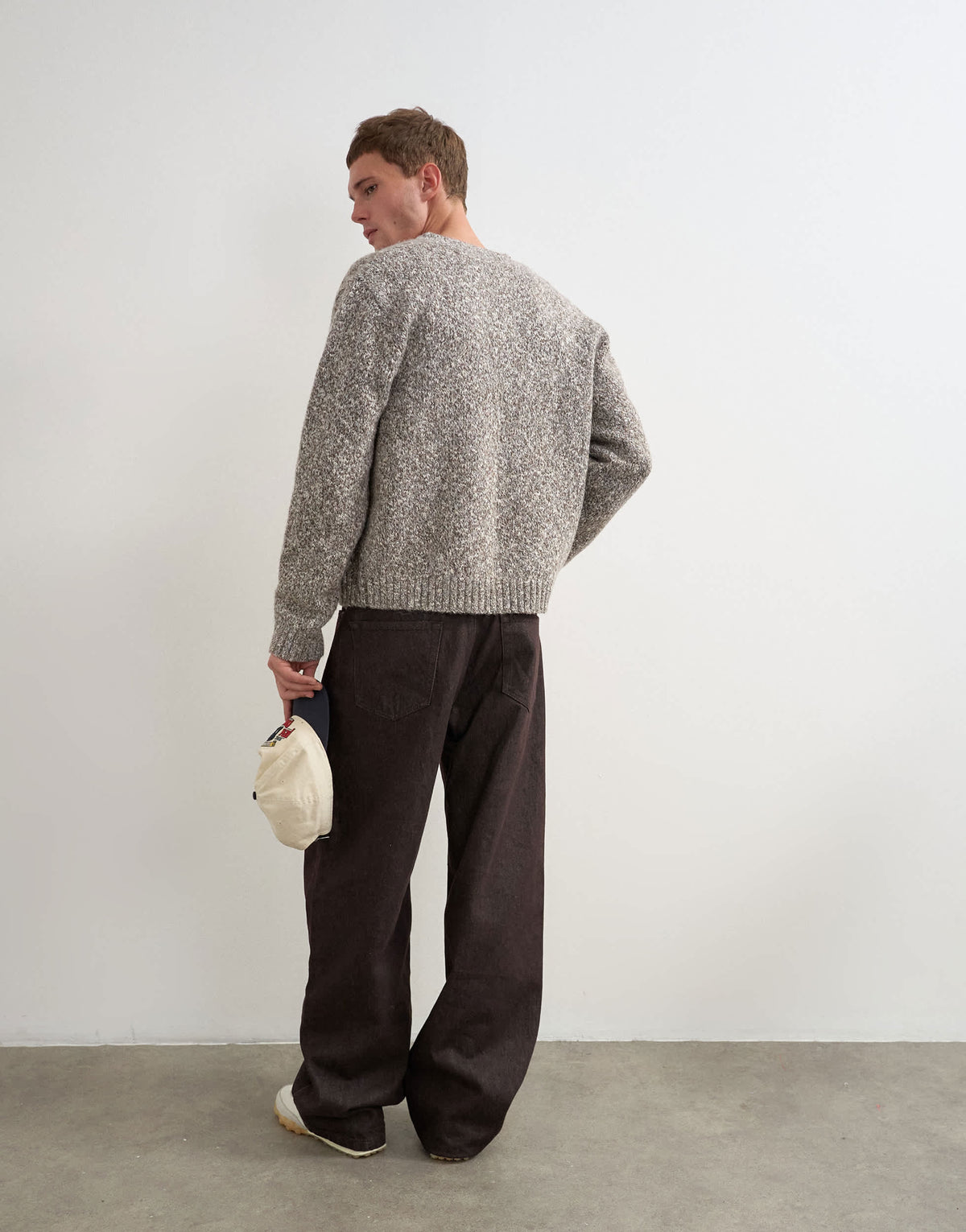 Topman rigid baggy fit jean in raw brown