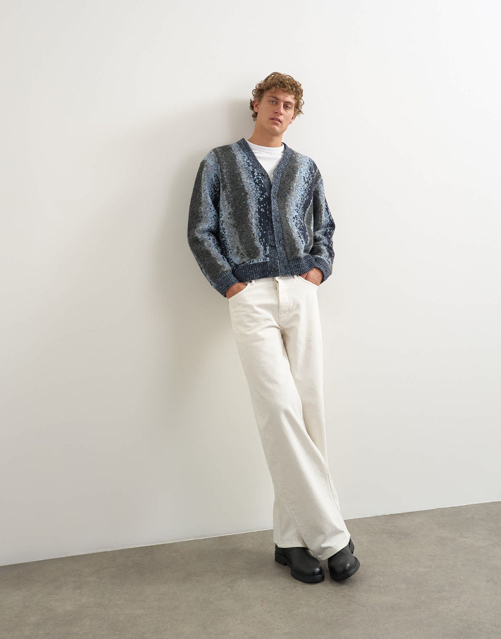 Jean Topman à coupe ample et rigide, blanc