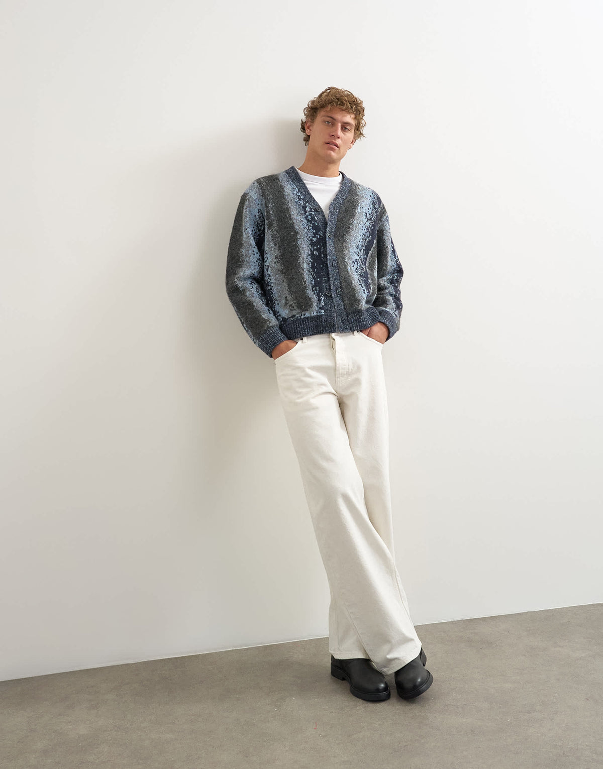 Topman rigid baggy fit jean in white
