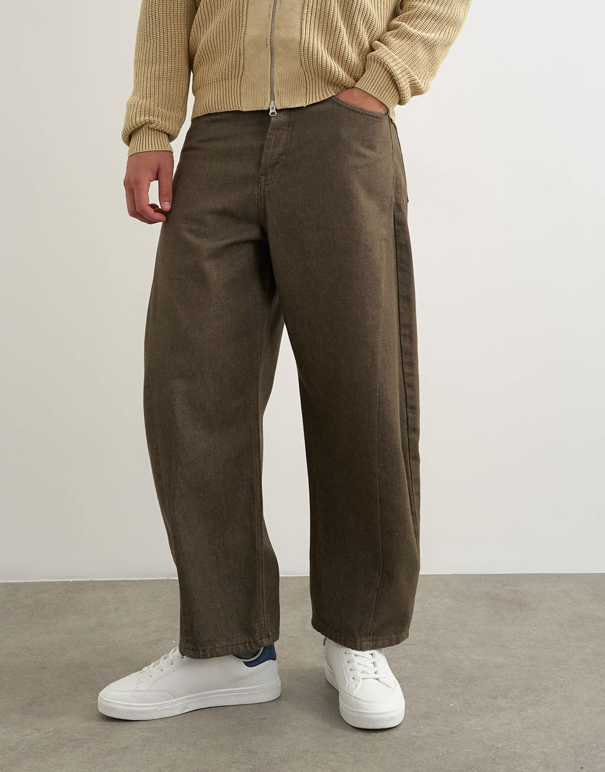 Topman rigid barrel fit jean in washed green