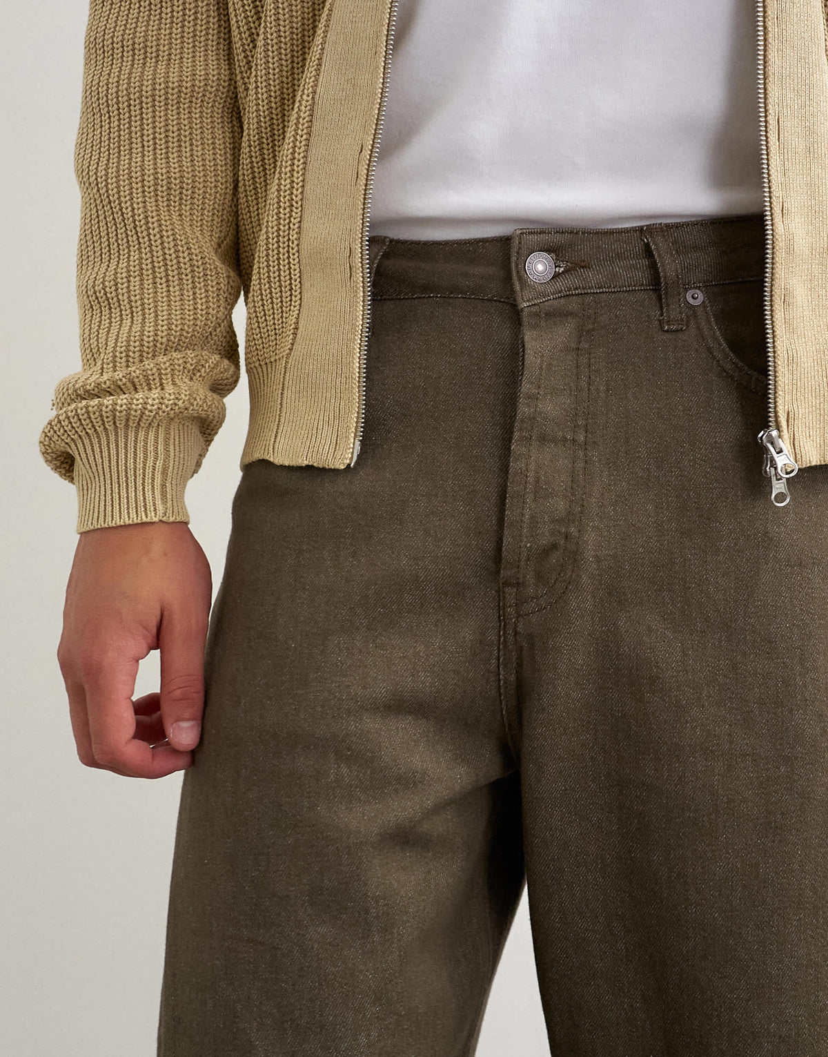Topman rigid barrel fit jean in washed green