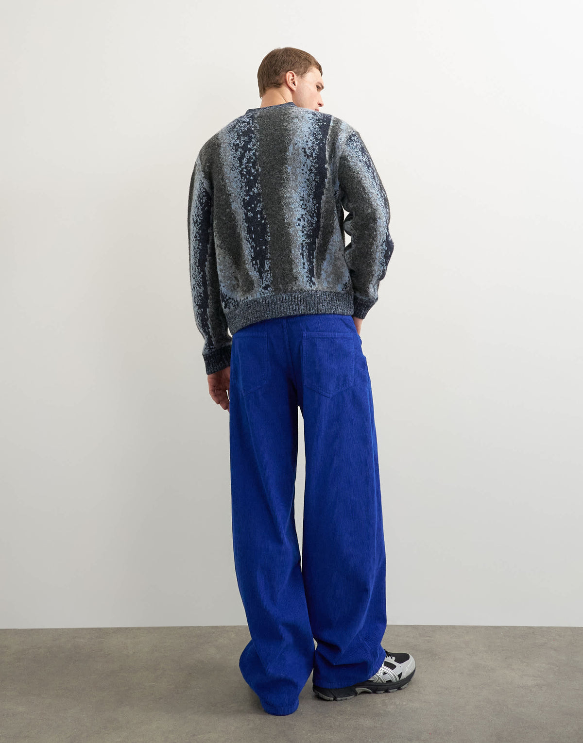 Topman baggy fit cord trouser in cobalt blue