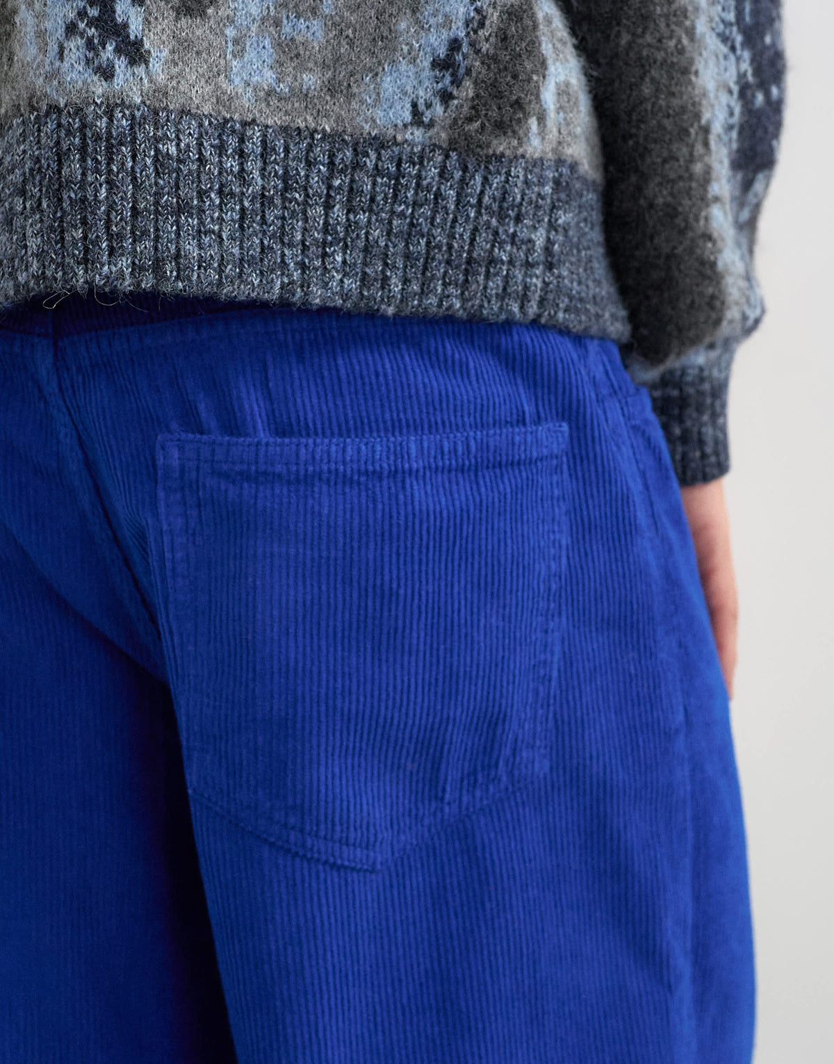 Topman baggy fit cord trouser in cobalt blue