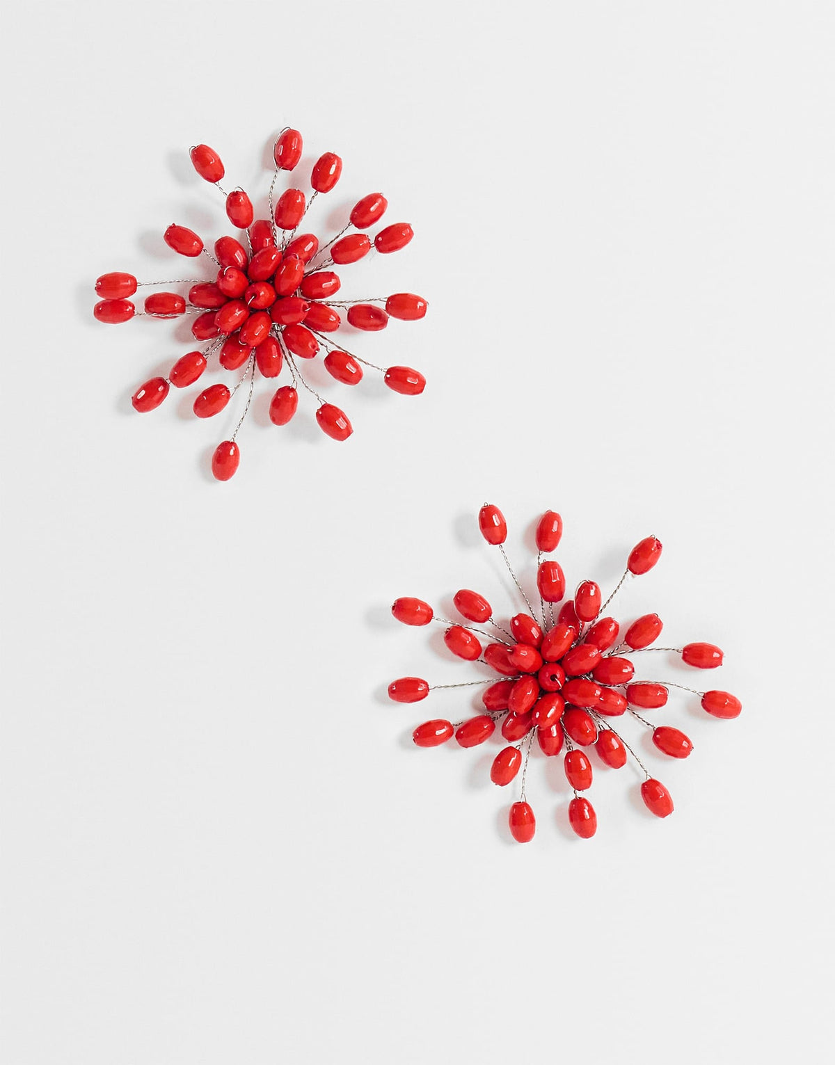 Topshop Echo statement hand-made stud earring in red