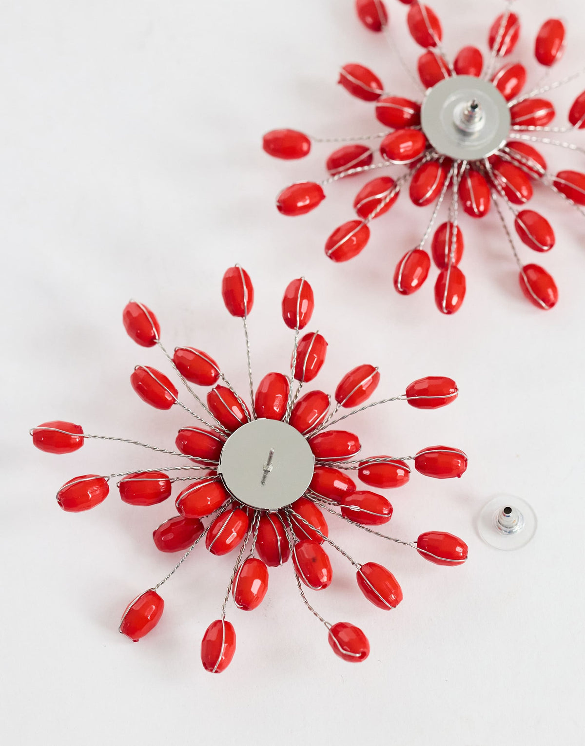 Topshop Echo statement hand-made stud earring in red