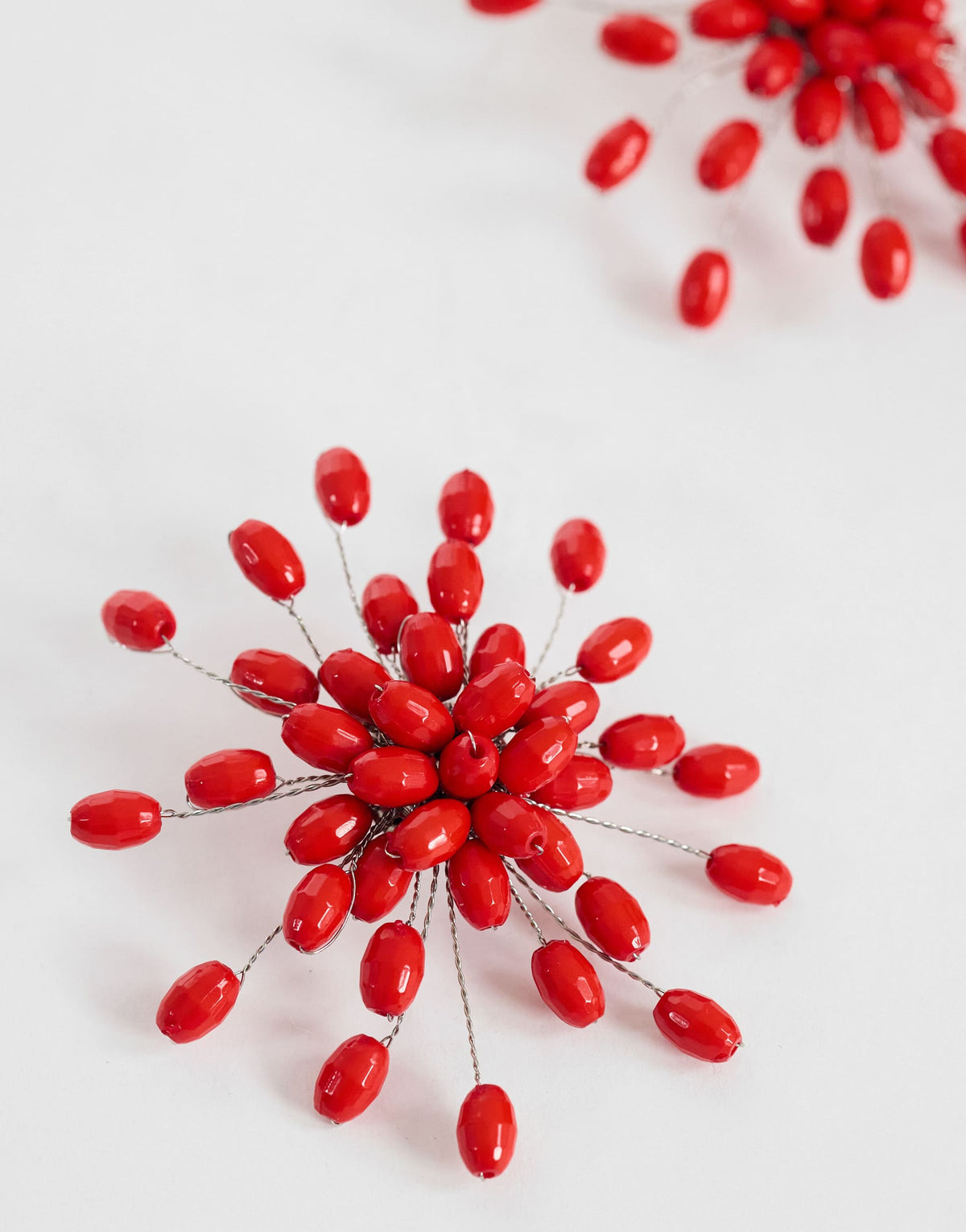 Topshop Echo statement hand-made stud earring in red