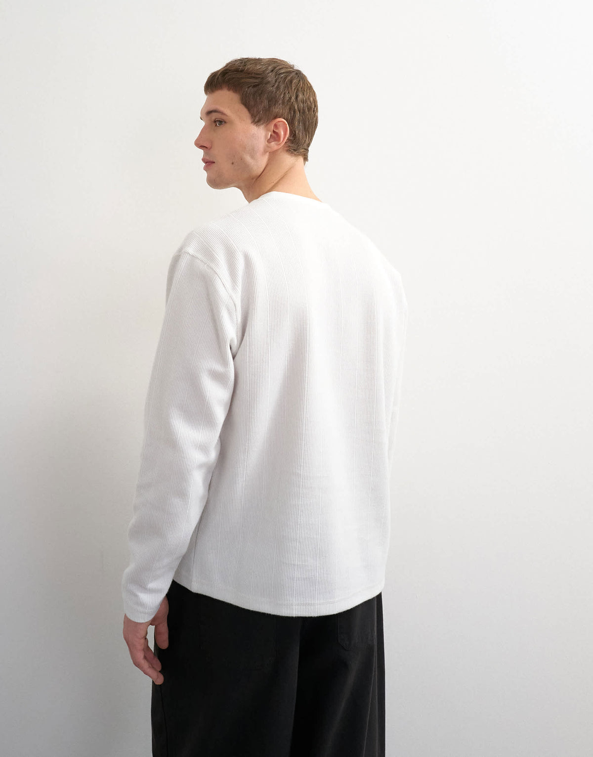 Topman relaxed fit rib henley in ecru