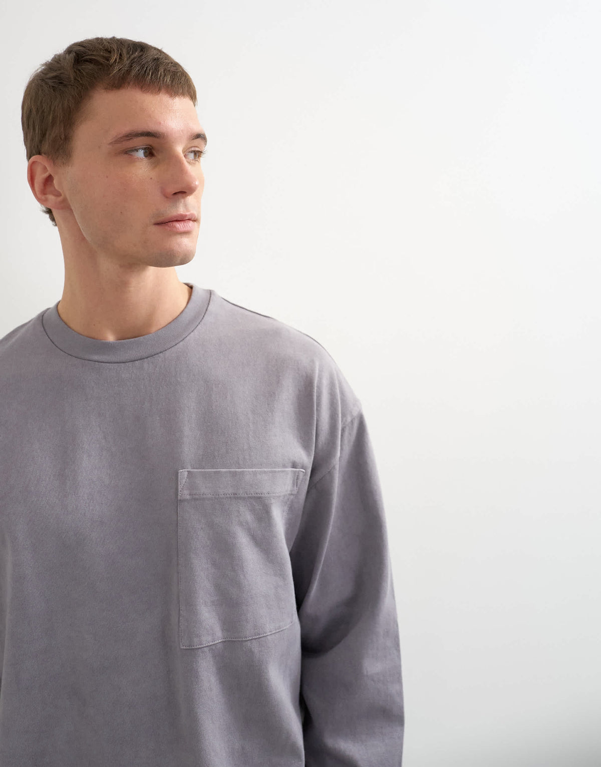 Topman relaxed fit long sleeve heavyweight t-shirt in washed mink