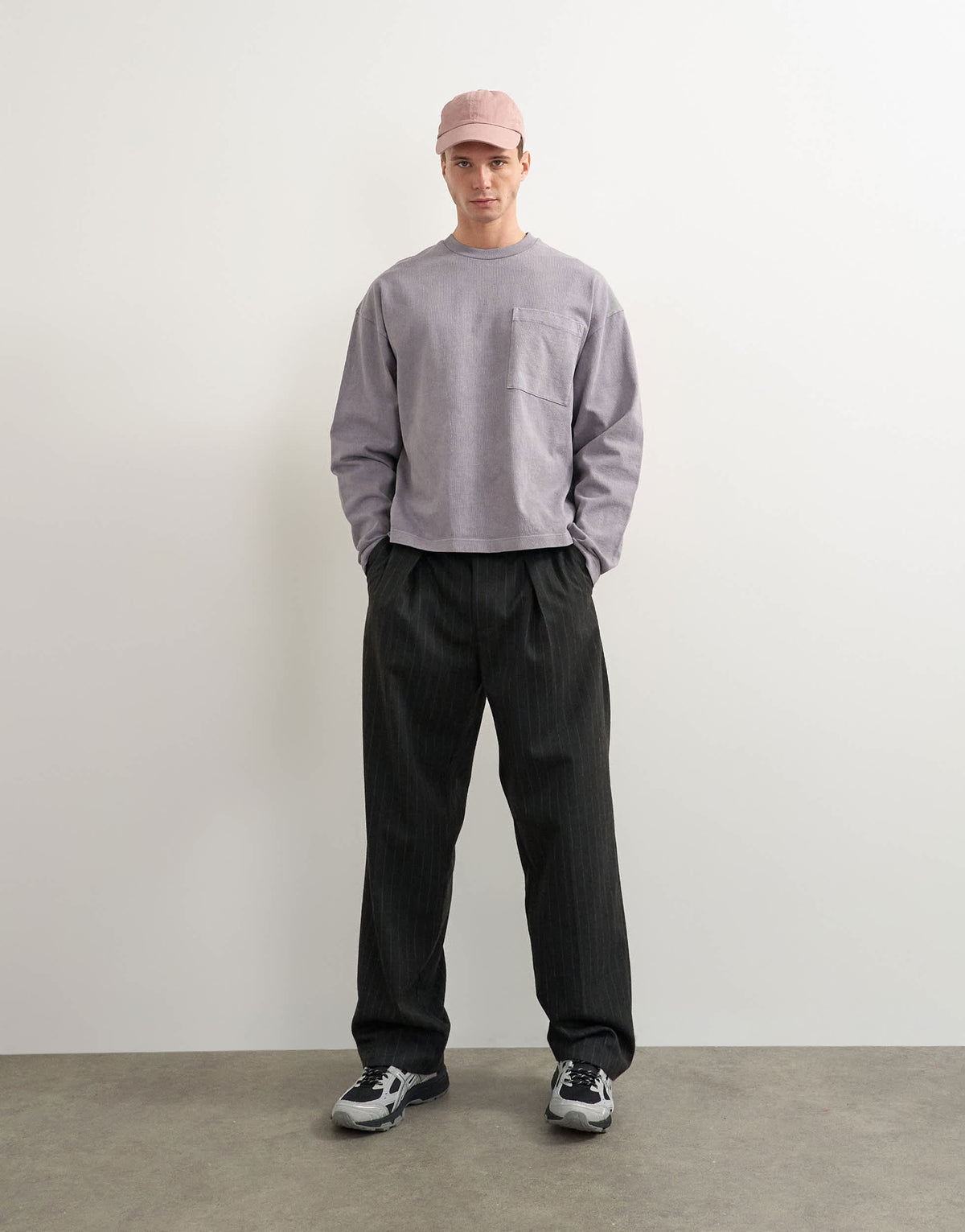 Topman relaxed fit long sleeve heavyweight t-shirt in washed mink