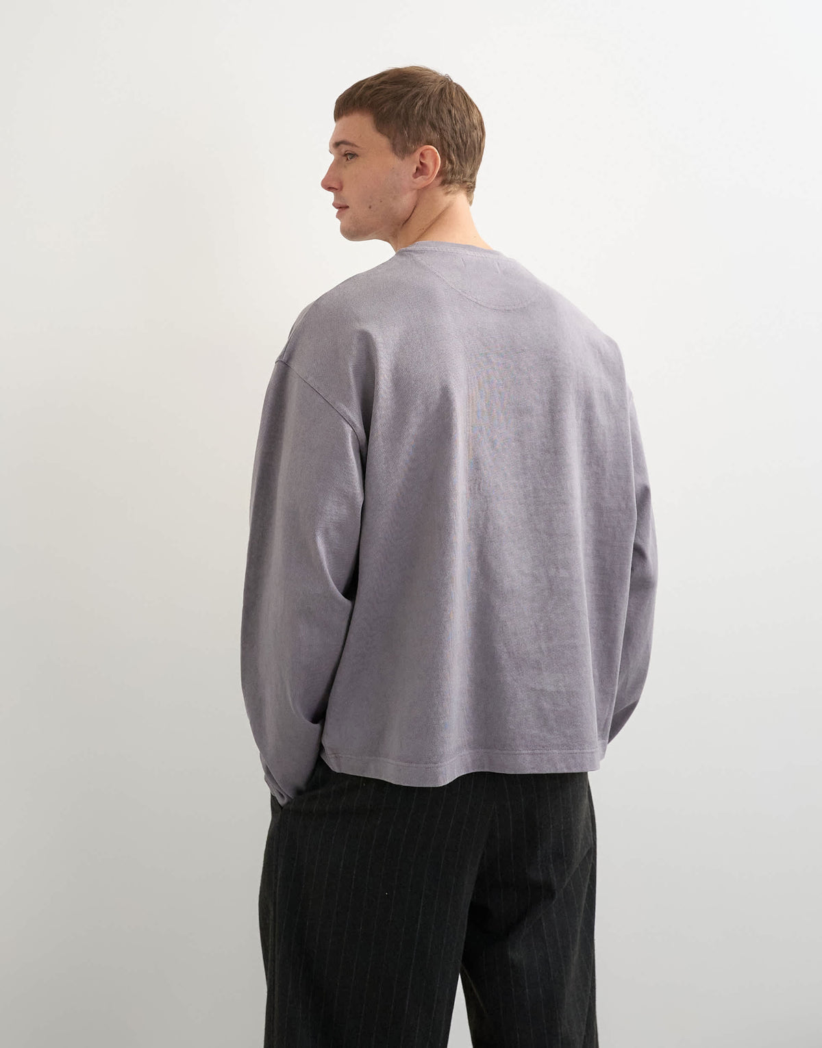 Topman relaxed fit long sleeve heavyweight t-shirt in washed mink