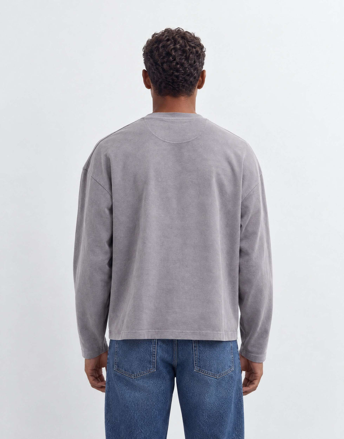 Topman relaxed fit long sleeve heavyweight t-shirt in washed mink
