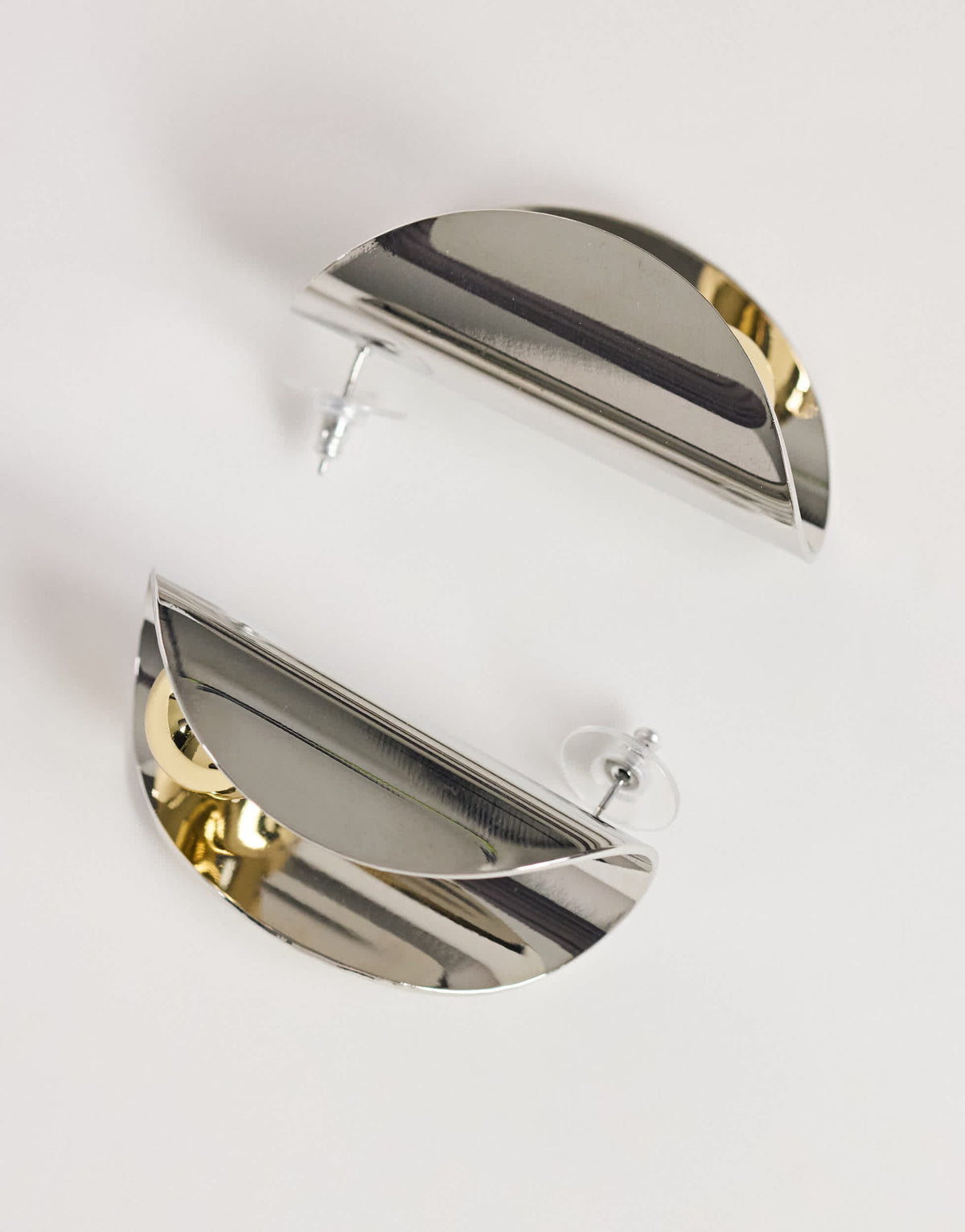Topshop Eloise statement stud earrings in silver and gold