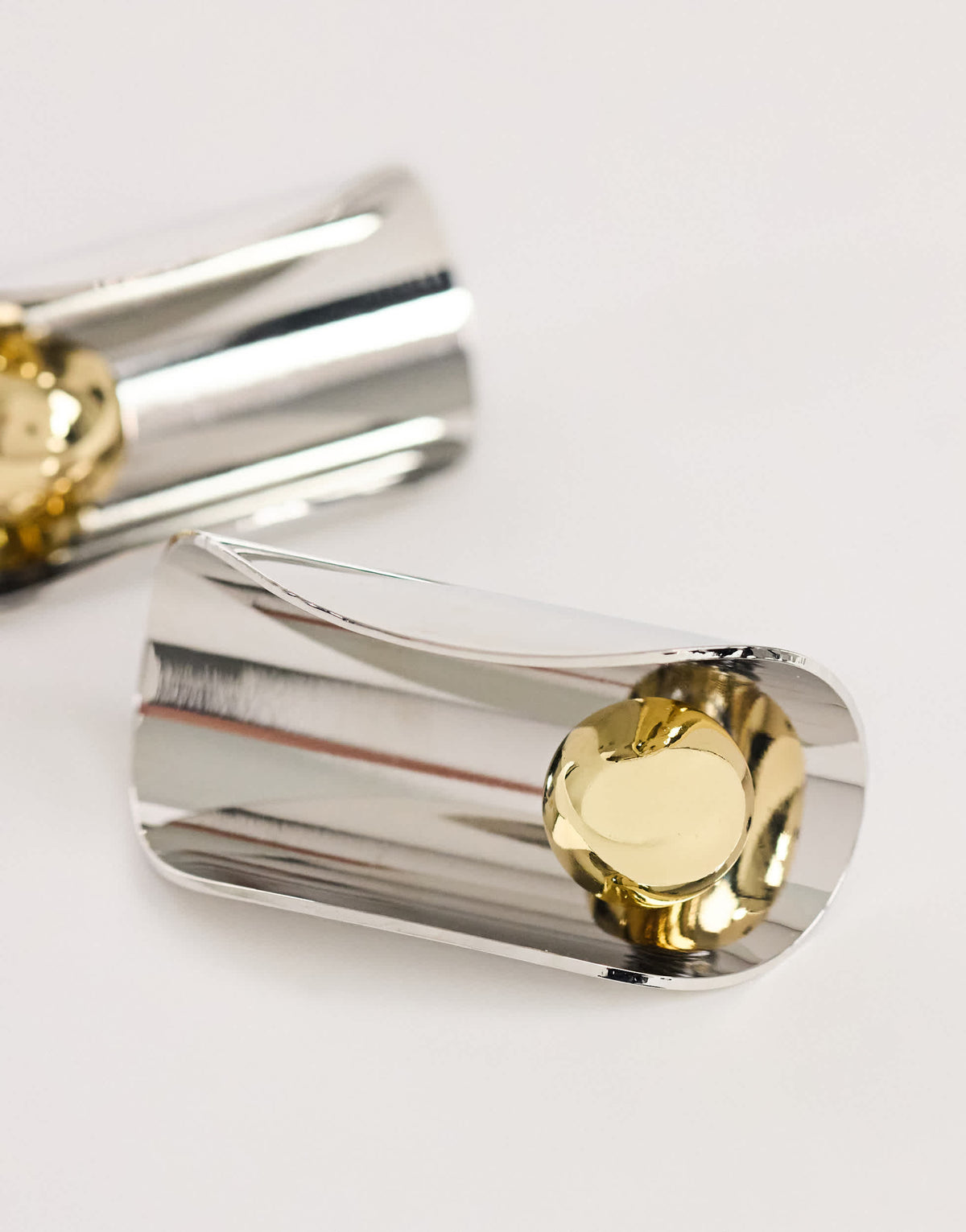 Topshop Eloise statement stud earrings in silver and gold