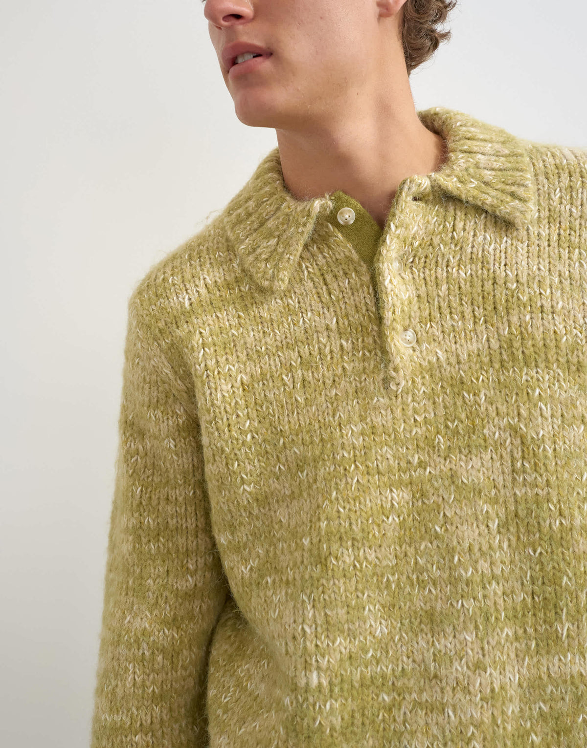 Topman classic fit knitted twist polo in light green