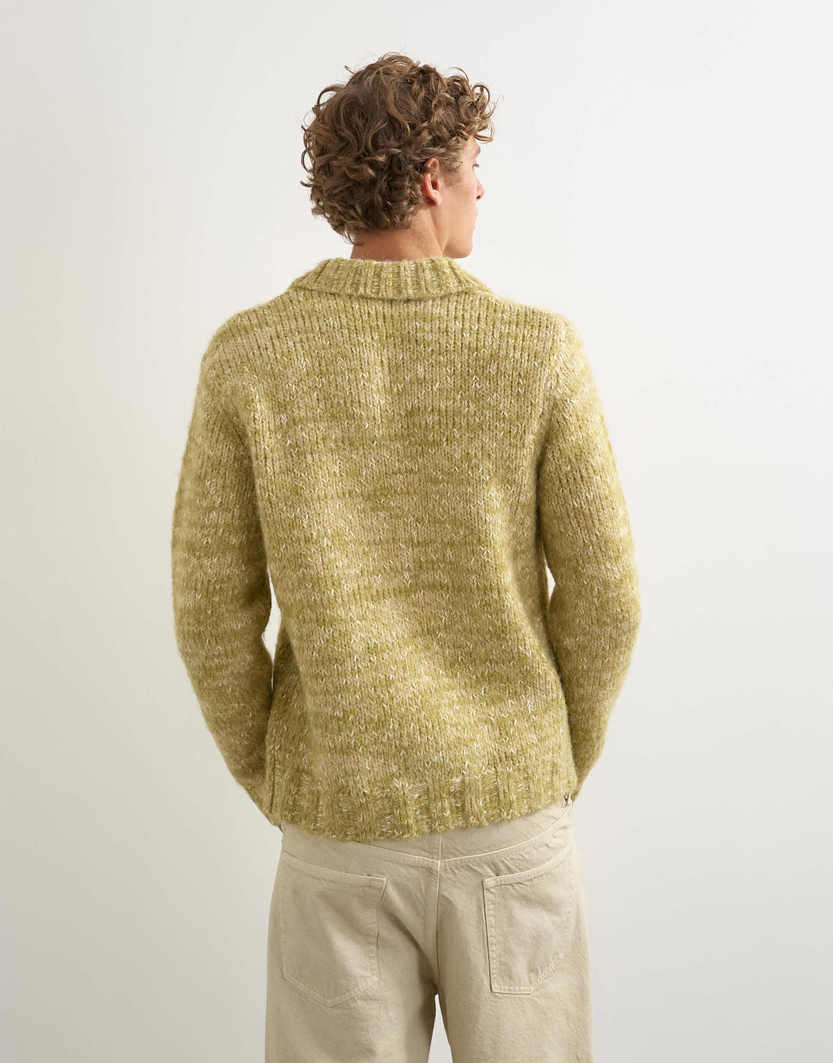 Topman classic fit knitted twist polo in light green