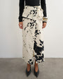 Topshop twill wrap tie detail maxi skirt in cow print