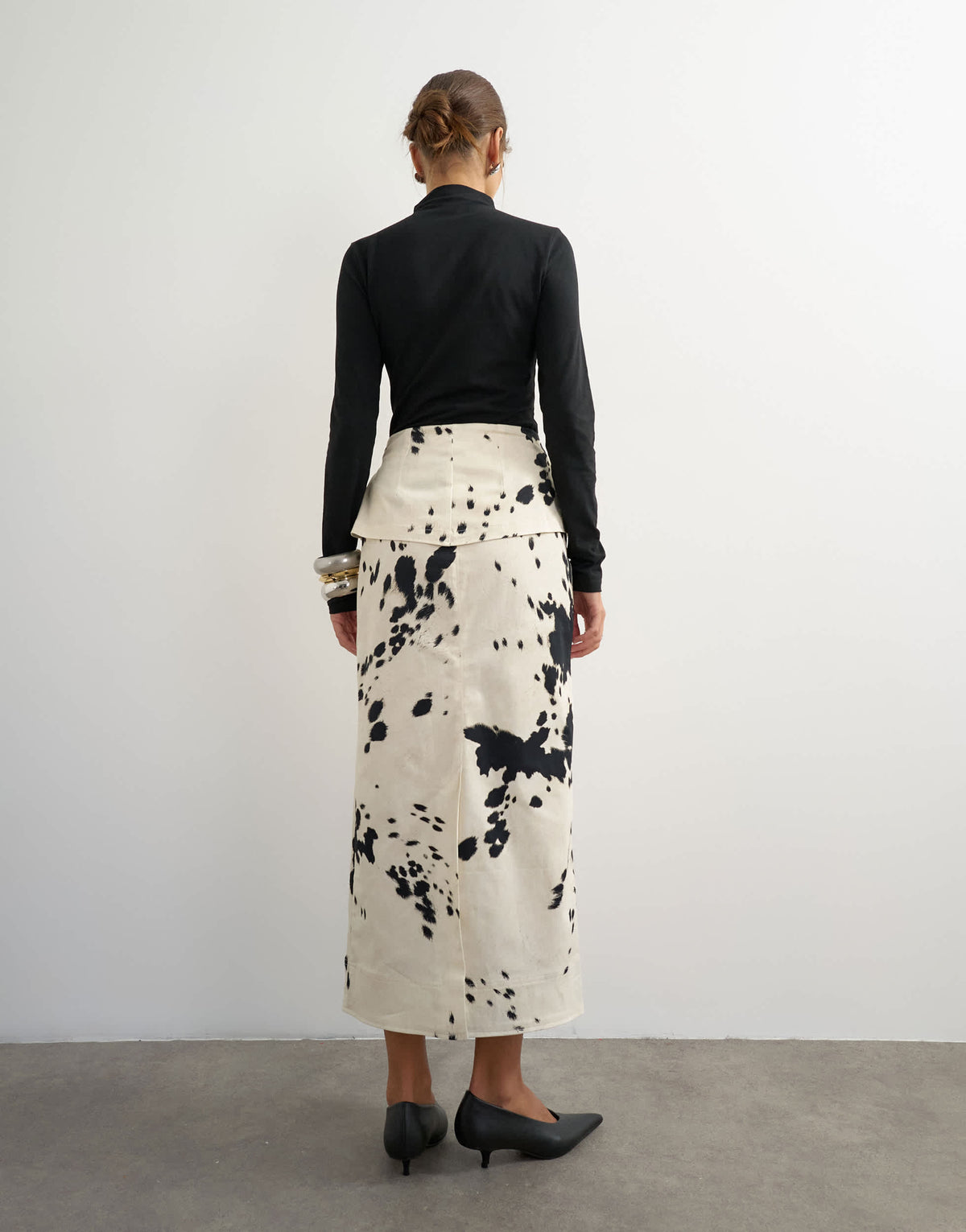 Topshop twill wrap tie detail maxi skirt in cow print