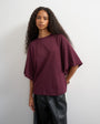 Topshop batwing t-shirt in plum