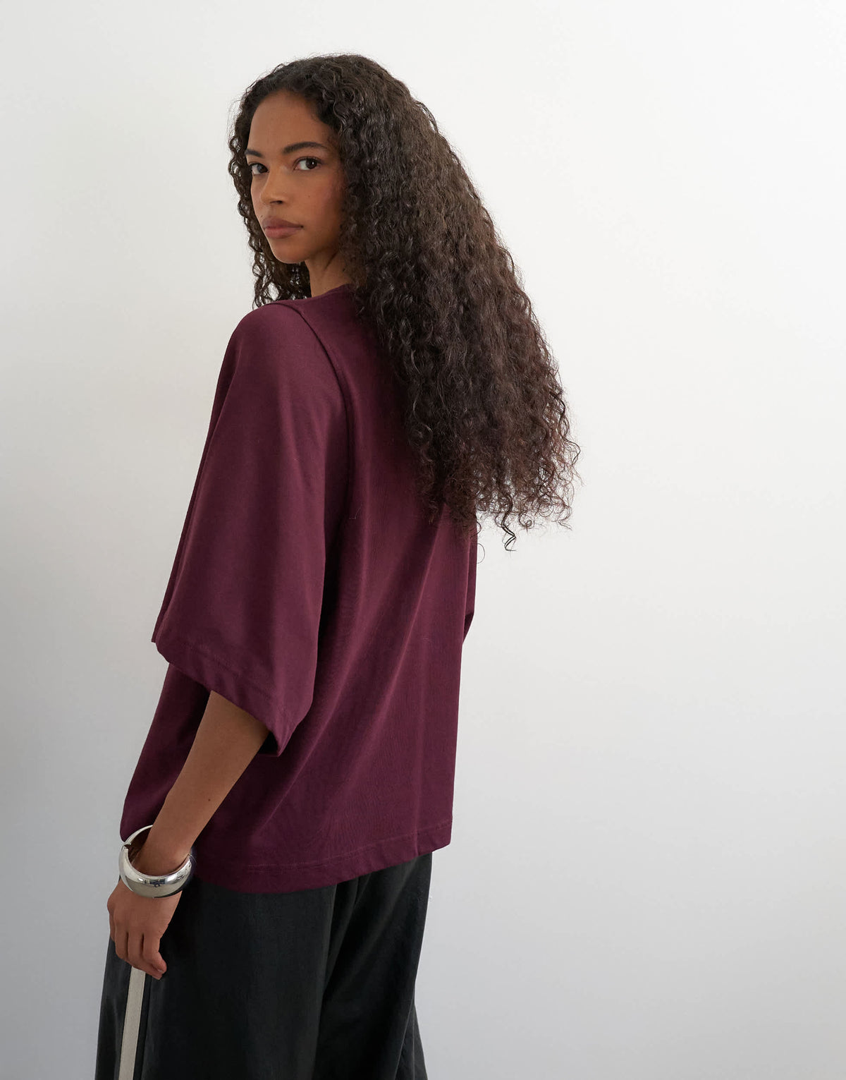 Topshop batwing t-shirt in plum