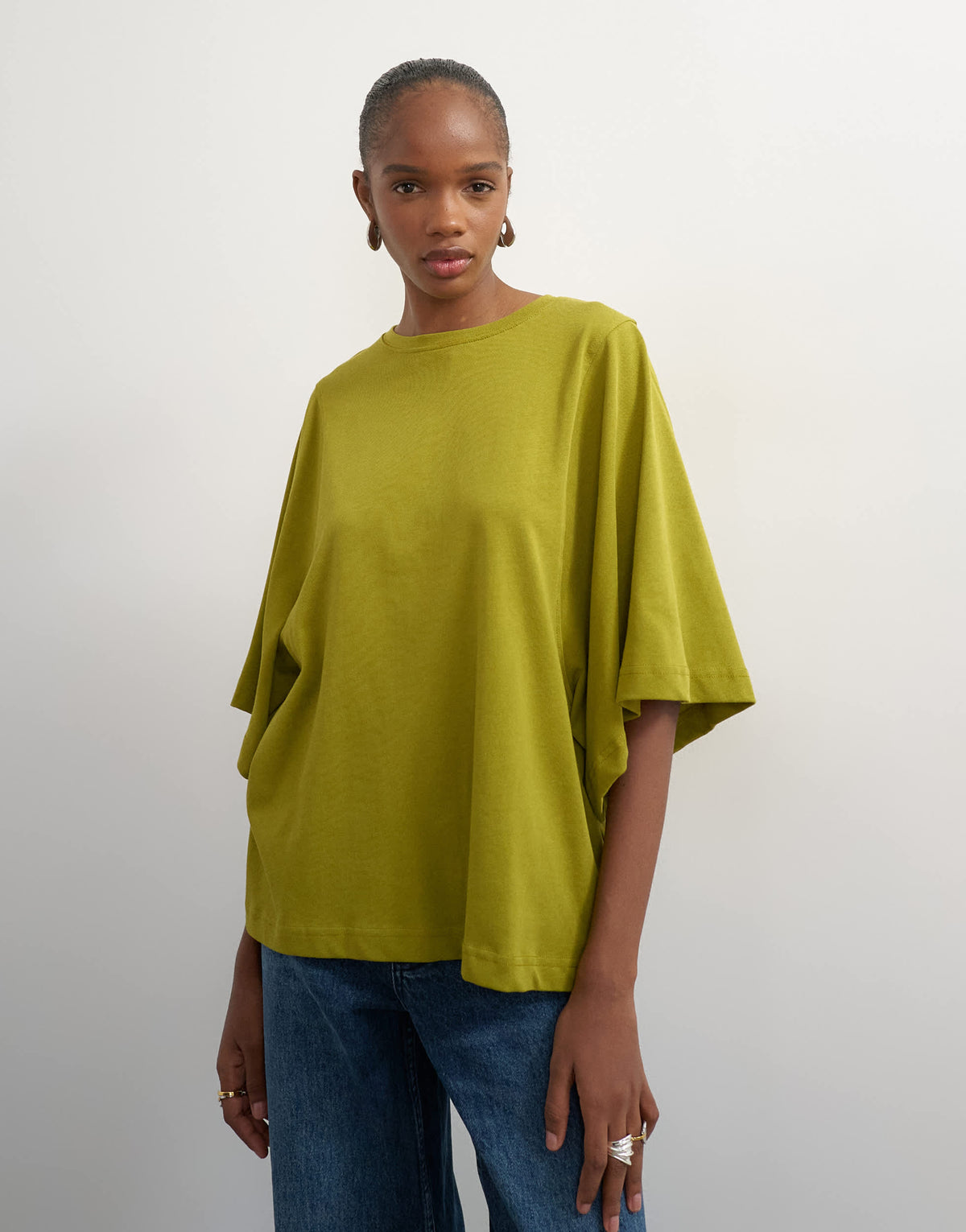 Topshop batwing t-shirt in green