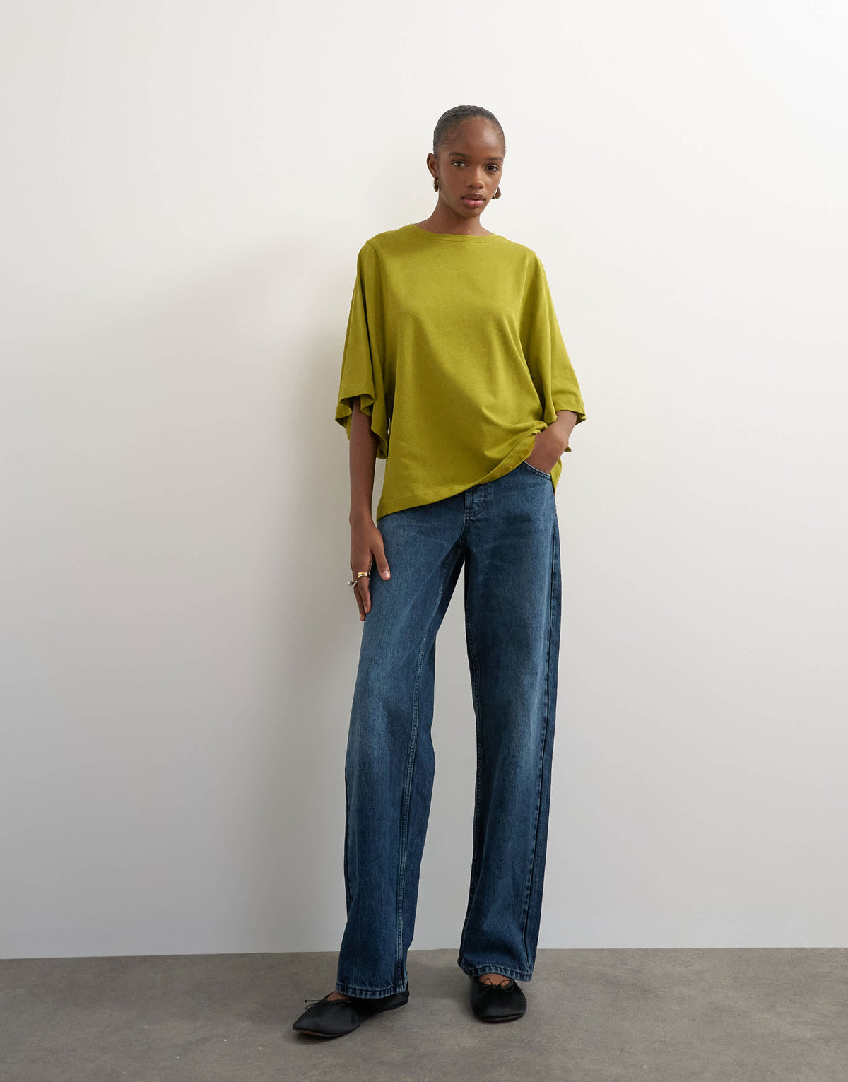 Topshop batwing t-shirt in green